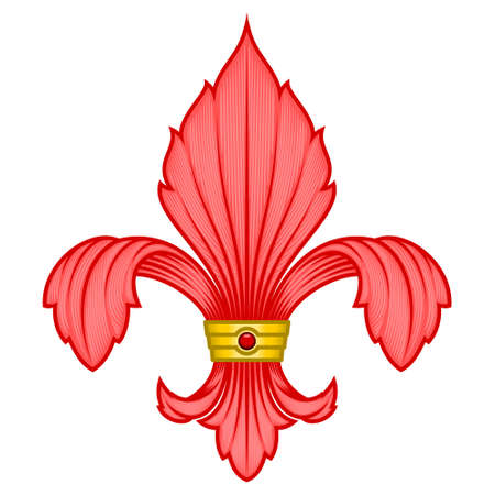 Fleur de lis vector design, representation of the fleur de lis, symbol used in medieval heraldryのイラスト素材