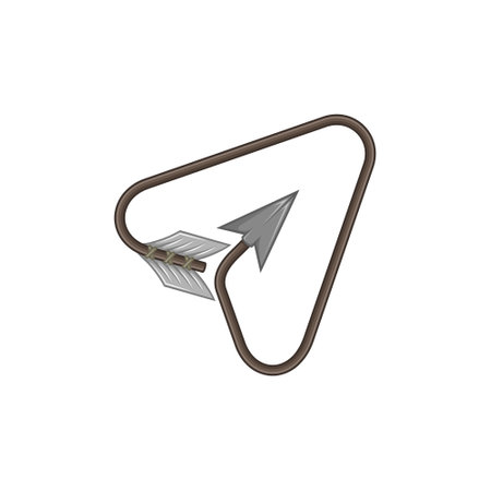 Vector Design of Curved Arrow with Cursor Shape