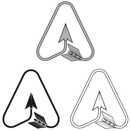 Vector Design of Curved Arrow with Cursor Shapeのイラスト素材