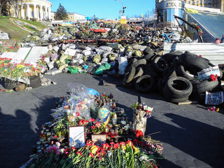 Kiev in Ukraine in 2014. After the confrontation on the Maidan.