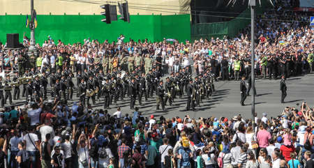 A parade of military hardware in Kiev on independence day 2018