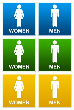 Group of Toilet Sign Isolated on White の写真素材