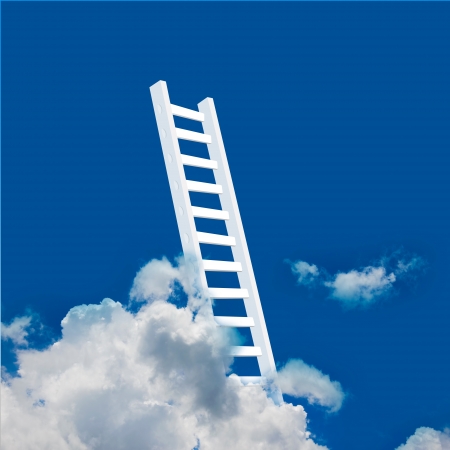 3D Stair Rising to The Cloud , Business Concept for Success の写真素材
