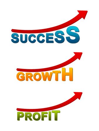 Success, Growth, Profit Arrow Isolated on White Background の写真素材
