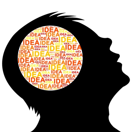 Many Idea in Brain Isolated on White Background の写真素材