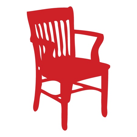 Red Armchair Isolated on White Backgroundの写真素材