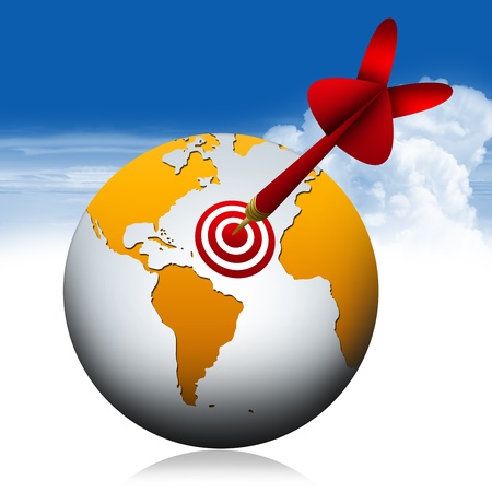 Global And Dart for Business Concept With Blue Sky Background の写真素材