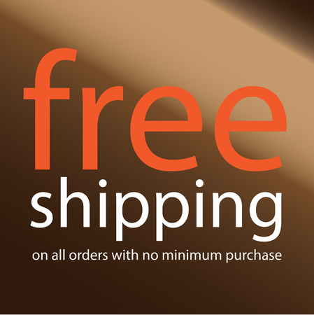 Brown Square Metallic Style Free Shipping on All Orders With No Minimum Purchase Icon, Sticker or Label Isolated on White Backgroundの写真素材