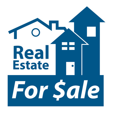 Blue Real Estate for $ale Icon, Sign or Label Isolated on White Backgroundの写真素材