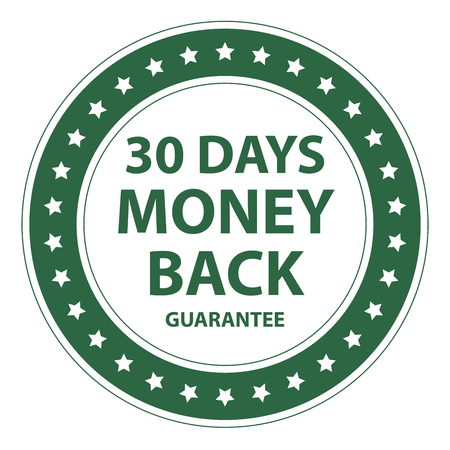 Green Circle Vintage Style 30 Days Money Back Guarantee Icon, Sticker or Label Isolated on White Backgroundの写真素材