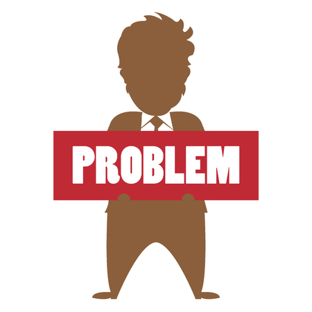 The Businessman Carry Problem Sign Isolated on White Backgroundの写真素材
