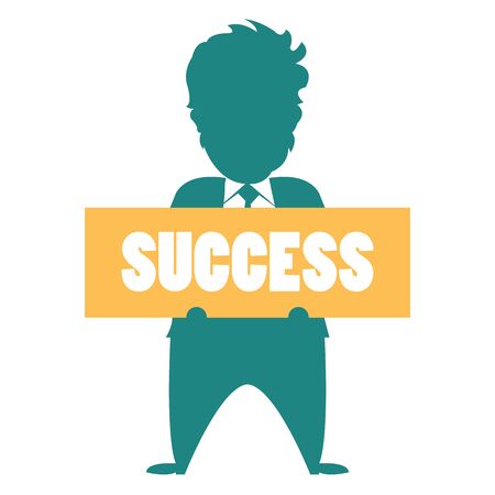 The Businessman Carry Success Sign Isolated on White Backgroundの写真素材