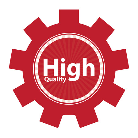 Red Gear High Quality Icon or Label Isolated on White Backgroundの写真素材