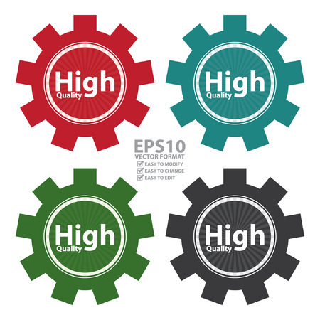 Vector : Gear High Quality Icon or Label Isolated on White Backgroundのイラスト素材