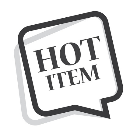 Black Speech Bubble Hot Item Icon, Sticker or Label Isolated on White Backgroundの写真素材