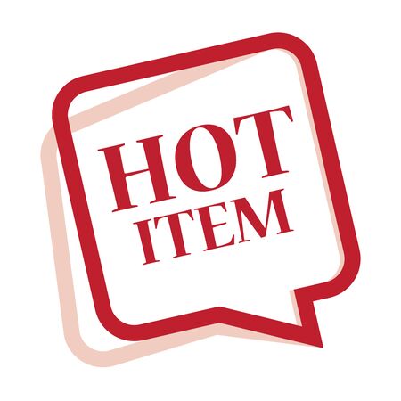 Red Speech Bubble Hot Item Icon, Sticker or Label Isolated on White Backgroundの写真素材