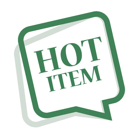 Green Speech Bubble Hot Item Icon, Sticker or Label Isolated on White Backgroundの写真素材
