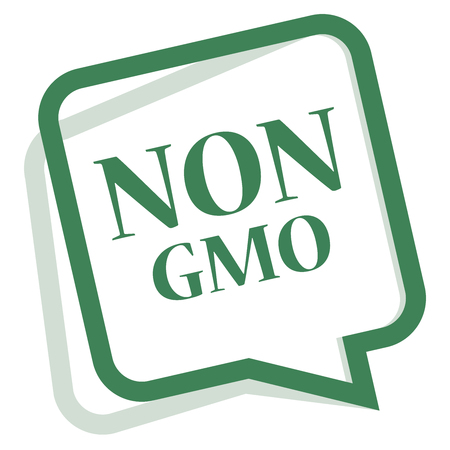 Green Speech Bubble Non GMO Icon, Sticker or Label Isolated on White Backgroundの写真素材