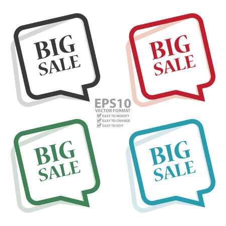 Vector : Speech Bubble Big Sale Icon, Sticker or Label Isolated on White Backgroundのイラスト素材