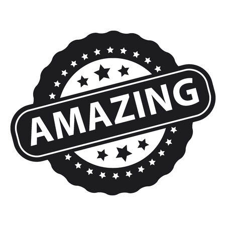 Black Amazing Icon, Badge, Label or Sticker Isolated on White Backgroundの写真素材