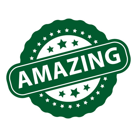 Green Amazing Icon, Badge, Label or Sticker Isolated on White Backgroundの写真素材