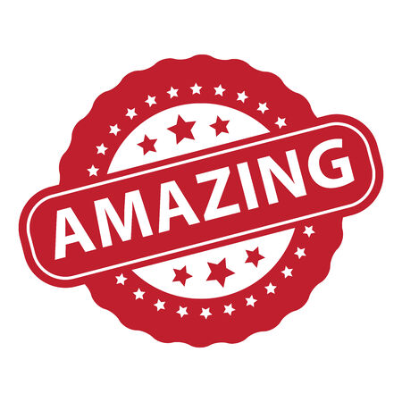 Red Amazing Icon, Badge, Label or Sticker Isolated on White Backgroundの写真素材