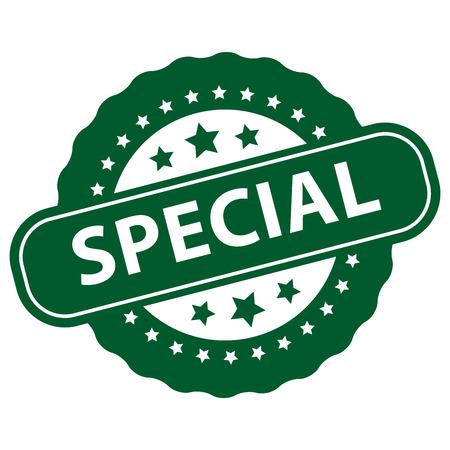 Green Special Icon, Badge, Label or Sticker Isolated on White Backgroundの写真素材