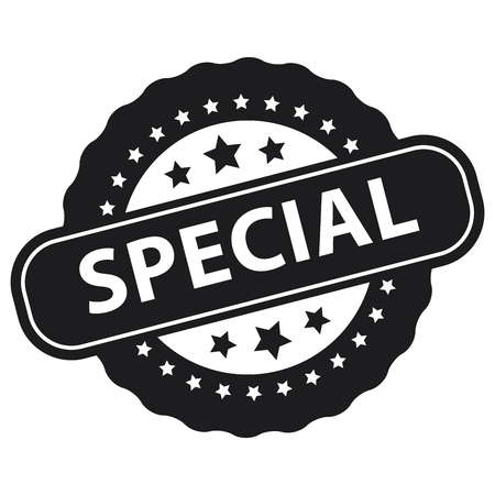 Black Special Icon, Badge, Label or Sticker Isolated on White Backgroundの写真素材