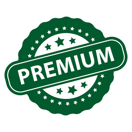 Green Premium Icon, Badge, Label or Sticker Isolated on White Backgroundの写真素材