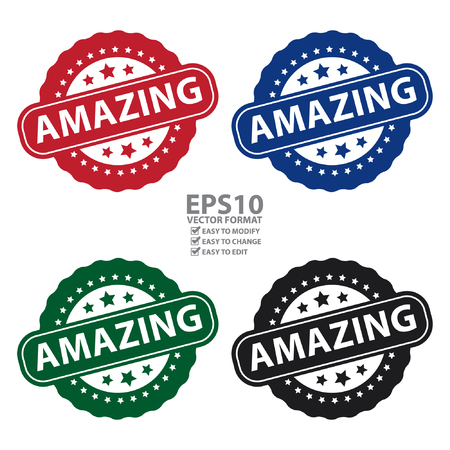 Vector : Amazing Icon, Badge, Label or Sticker Isolated on White Backgroundのイラスト素材