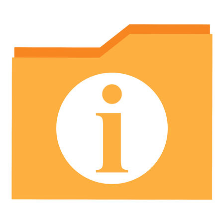 Orange Information Document Icon, Sign or Button Isolated on White Backgroundの写真素材