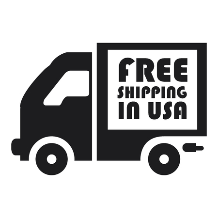 Black Free Shipping in USA Icon or Label Isolated on White Backgroundの写真素材
