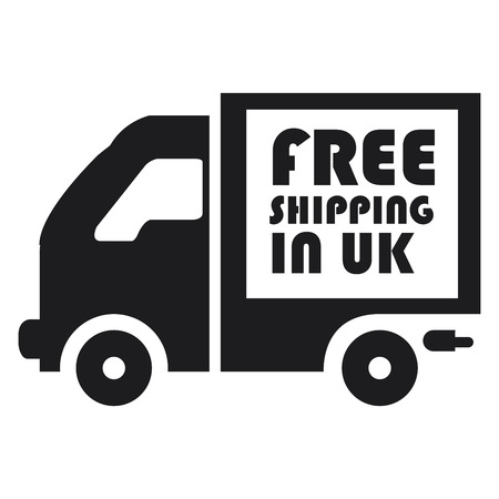 Black Free Shipping in UK Icon or Label Isolated on White Backgroundの写真素材