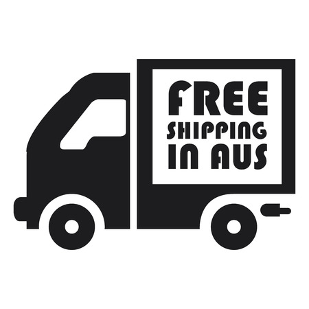 Black Free Shipping in AUS Icon or Label Isolated on White Backgroundの写真素材