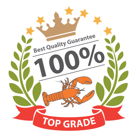 Top Grade, Best Quality Guarantee 100 Percent Sticker, Icon or Label Isolated on White Backgroundの写真素材