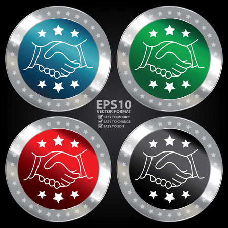 Metallic Style Icon, Badge, Label, Button or Sticker for Business, Affiliate, Partnership, Job Seeker or Human Resource Isolated on White Backgroundのイラスト素材
