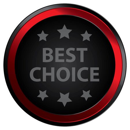 Black Circle Best Choice Badge Label Sticker Sign or Icon Isolated on White Backgroundの写真素材