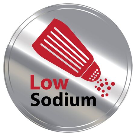 Silver Metallic Style Low Sodium Icon Badge Label の写真素材