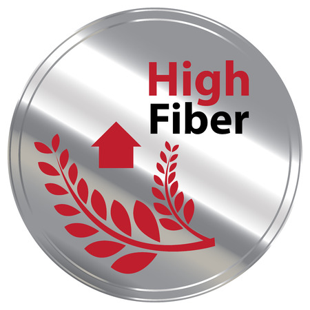 Silver Metallic Style High Fiber Icon Badge Label の写真素材