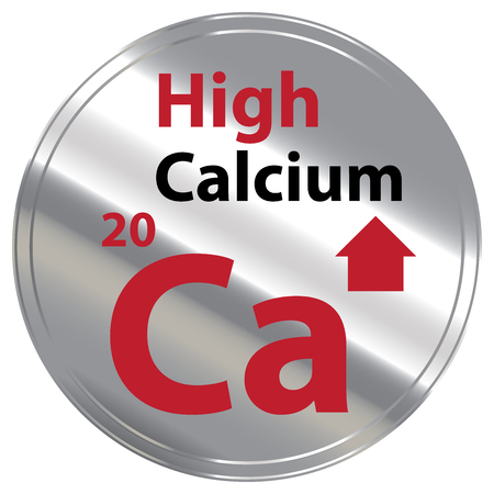 Silver Metallic Style High Calcium Icon Badge Labelの写真素材