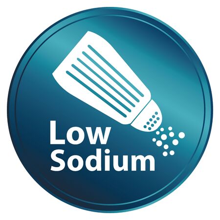 Blue Metallic Style Low Sodium Icon Badge Label の写真素材