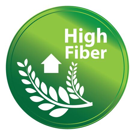 Green Metallic Style High Fiber Icon Badge Label の写真素材