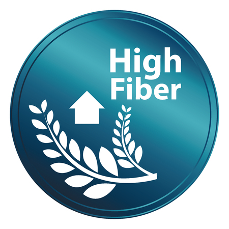 Blue Metallic Style High Fiber Icon Badge Label の写真素材
