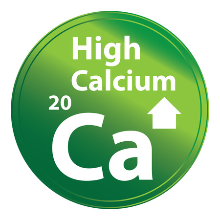Green Circle Glossy High Calcium Banner Sign Tag Label Sticker or Icon Isolated on White Backgroundの写真素材