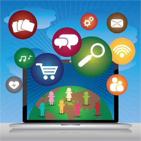 Social Media Social Network Online Business Conceptの写真素材