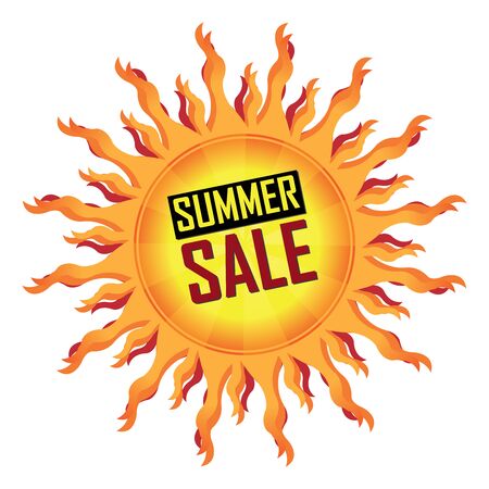 Orange Summer Sale Icon Sticker or Label For Seasonal の写真素材