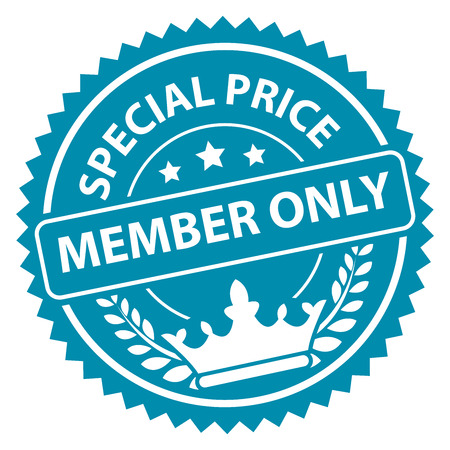 Blue Special Price Member Only Icon Label Badge or Sticker Isolated on White Backgroundの写真素材