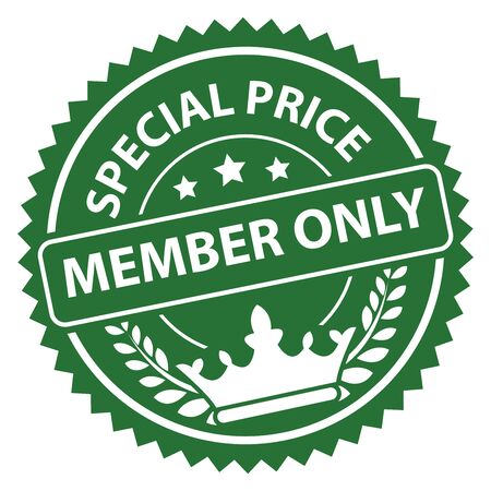 Green Special Price Member Only Icon Label Badge or Sticker Isolated on White Backgroundの写真素材