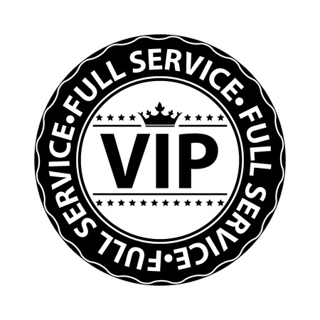 Black VIP Full Service Icon Label Button Badge の写真素材