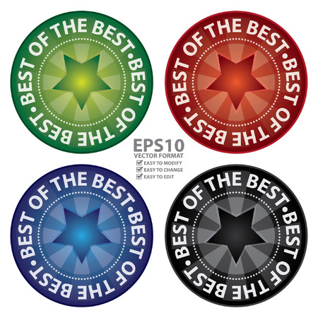 Vector : Colorful Circle Best of The Best Icon Sticker or Label Isolated on White Backgroundのイラスト素材